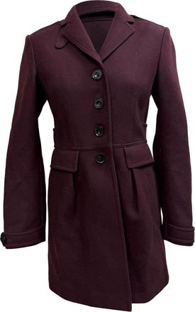 Burberry Burberry Brit single-breasted korte jas in bordeauxrode wol