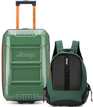 Jeep Hardside Expandable 21 Carry-On Luggage with Two Wheels [JH003B] & Laptop Travel Backpack [JS011B] Set in Elm Green at Nordstrom