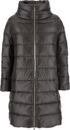 Herno Grey Quilted Mock Collar Jacket