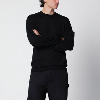 Stone Island Maglione girocollo nero in lana