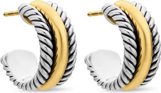 David Yurman Orecchini a cerchio Cable Collectibles in oro giallo 14kt e argento sterling (15,6mm)