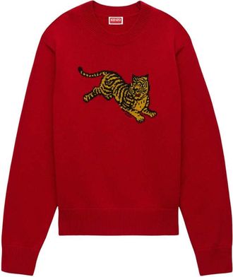 Kenzo Kenzo Jumping Tiger trui van katoenwolmix