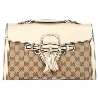 Gucci Gucci GG Emily Original Chain Shoulder Bag in White Canvas