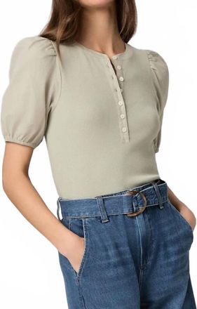 Paige Brandy Crew Neck Short Sleeve Top In Sea Mist