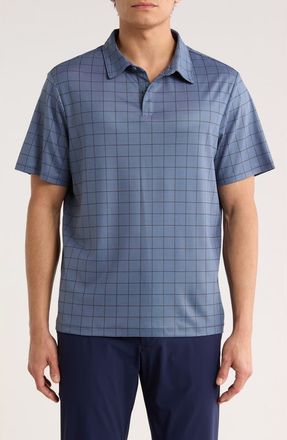 Zella Print Performance Golf Polo in Blue Vintage Crisp Grid at Nordstrom Rack, Size Xx-Large