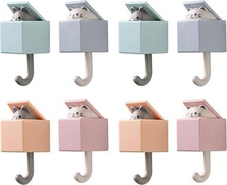 OEM Gancho Adhesivo Multiusos - 10,5 X 5 Cm - Para Llaves, Accesorios Y Toallas - Reutilizable Y Sin Residuos - Set De 8 Unidades