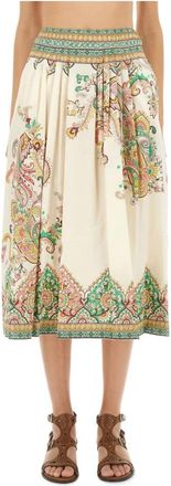 Etro Midi Rokken - Dames - Midirokken - Veelkleurig - XS - Katoen - Rokken