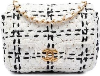 Chanel Pre-owned Vintage Tweed Crossbody - Dames - Vintage Schoudertas - Wit - ONE Size - Tweed - Vintage