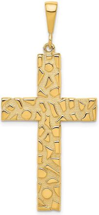 Diamond2Deal 10k Yellow Gold Polished Nugget Cross Pendant