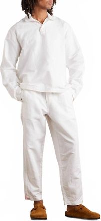 Orlebar Brown Roland Embroidered Cotton Linen Polo Shirt In Sea Mist
