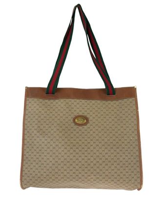 Gucci Brown Gg Supreme Canvas & Leather Tote (Authentic Pre-Loved)