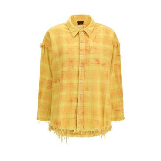 R13 Bicolor Cotton Pattern Womens Shirt