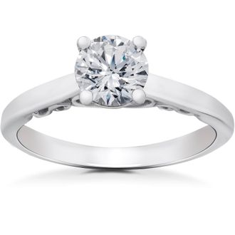 Pompeii3 1/2 ct Lab Created Eco Friendly Diamond Gabriella Engagement Ring 14k White Gold Size Selectable