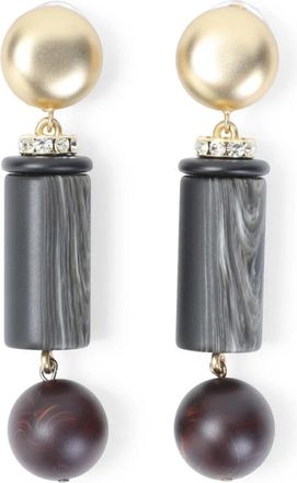 Giorgio Armani Clip-On Stud Oorbellen - Dames - Oorbellen - Grijs - ONE Size - Satijn - Accessoires