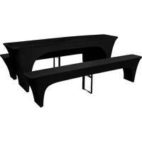 OEM 3 Fundas El&aacute;sticas Para Mesas Y Bancos De Bar, Negras, 220 X 50 X 80 Cm - Crezuo