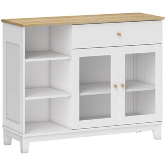 HOMCOM Aparador para sal&oacute;n 100x35x80.3 cm blanco