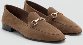 Mango Mocassini pelle fibbia sabbia - Donna - 35 - MANGO