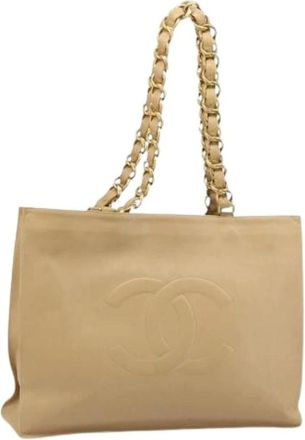 Chanel Pre-owned Tote Bags, female, Beige, Size: ONE SIZE Pre-owned Vintage Tote Bag