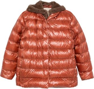 Herno Glanzende Gewatteerde Jas met Capuchon - Dames - Winterjassen - Rood - M - Jassen
