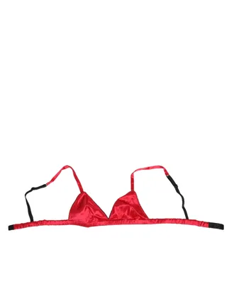 Dolce & Gabbana Silk Satin Triangle Soft Cup Bra - Red