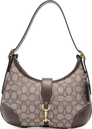 Coach Borsa a spalla Hampton con fibbia - Marrone