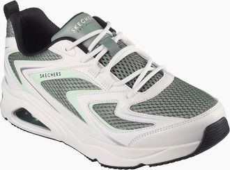 Skechers Mens Mesh Print Overlay Low Top Trainers - Green - Size: 7.5 41.5