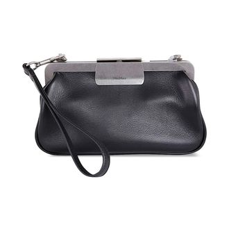 Max Mara Tassen, Dames, Zwart, ONE Size, Leer, Maxmaraclasp Clutch