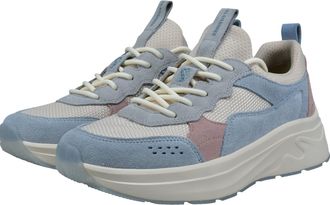 Salamander Slip-On Sneaker SALAMANDER, Damen, Gr. 39, hellblau, rosa, Textil, Veloursleder, Schuhe Slip-On Sneaker, Plateausneaker, Halbschuh mit aufgesetzter Sc