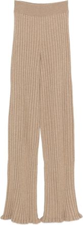 Lisa Yang ribbed flared trousers - Brown