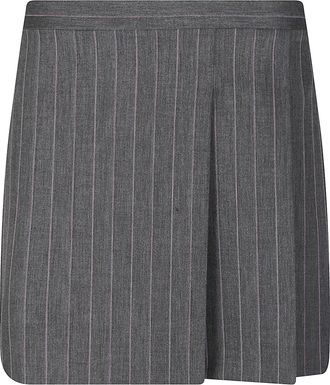 Pinko Giunco Pinstriped Flared Tailored Mini Skirt