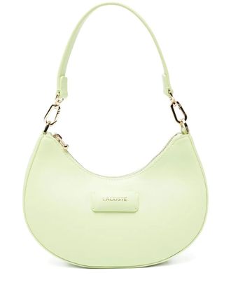 Lacoste logo-appliqué half-moon bag - women - Polyurethane - One Size - Green