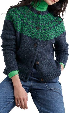 Seasalt Cornwall Port Kinnis Fair Isle Merino Wool Blend Cardigan in Wag Tail Maritime Hedgerow at Nordstrom, Size 12 Us