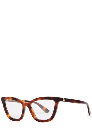Gucci Cat-eye Optical Glasses - Brown Havana - One Size