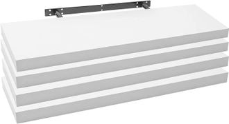 Woltu Woltu Juego De 4 Estantes Flotantes Peque&ntilde;os - Blanco, 80x22,9x3,8 Cm