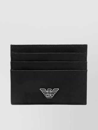 Emporio Armani compact grained recycled leather card case