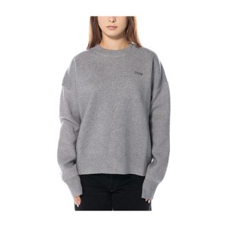 Olaf Hussein Truien & Vesten, Dames, Grijs, XS, Round-neck Truien