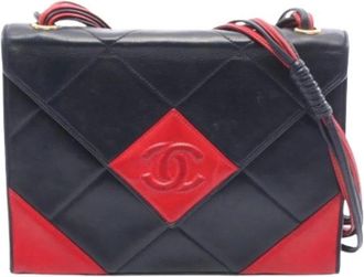 Chanel Pre-owned Shoulder Bags, female, Blue, Size: ONE SIZE Pre-owned Leather Shoulder Bag