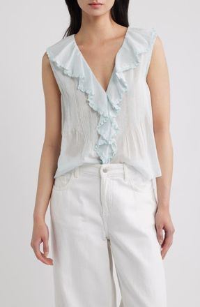 D&ocirc;en Hilda Pintucked Sleeveless Organic Cotton Top (Nordstrom Exclusive) in Alice Blue at Nordstrom, Size Xx-Small