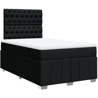 vidaXL Cama Box Spring Con Colch&oacute;n Tela Negro 120x200 Cm Vidaxl
