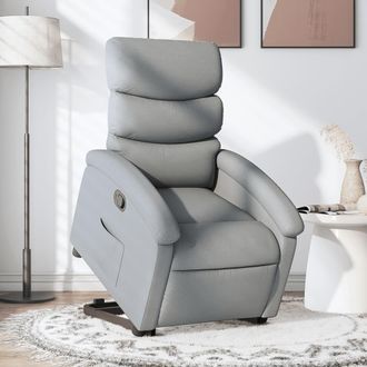 vidaXL Vidaxl - Sill&oacute;n Reclinable Elevable De Tela Gris Claro