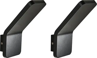 Beliani Conjunto De 2 L&aacute;mparas Led De Pared Exterior Decorativas Iluminaci&oacute;n Moderna De Aluminio Negro Tynet