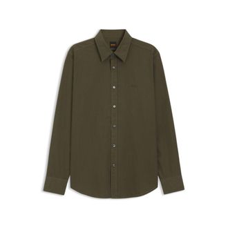 BOSS Regular-fit shirt in cotton poplin