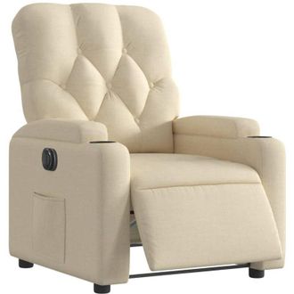 vidaXL Vidaxl - Sill&oacute;n Reclinable El&eacute;ctrico De Tela Crema