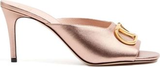 Valentino Garavani VLogo Signature leren muiltjes - Dames - Muiltjes - Roze - 38 EU - Leer - Schoenen