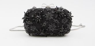 Self Portrait Floral Crystal Clutch Bag
