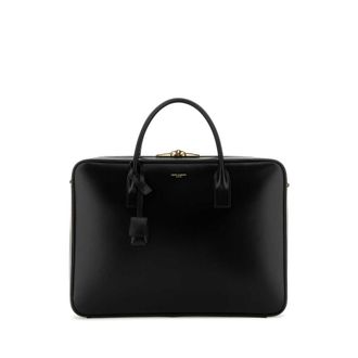 Saint Laurent Black Leather Large Sac De Jour Handbag