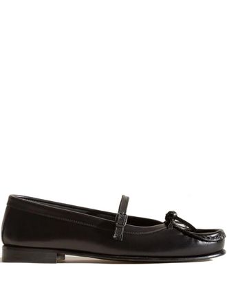 Hereu Roses strap-detail loafers - women - Calf Leather/Calf Leather/Calf Leather - 37 - Black