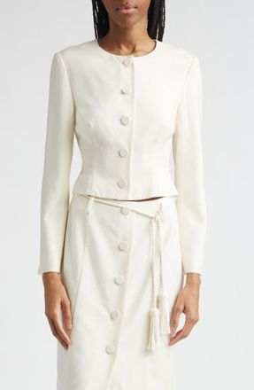Poss&eacute; Elspeth Wool Jacket in Cream at Nordstrom, Size Xx-Small