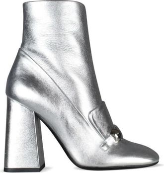 Burberry Brabant Enkellaarsjes - Dames - Laarzen met Hak - Grijs - 37 EU - Leer - Schoenen