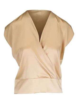 Zero + Maria Cornejo Blouse met V-hals - Beige